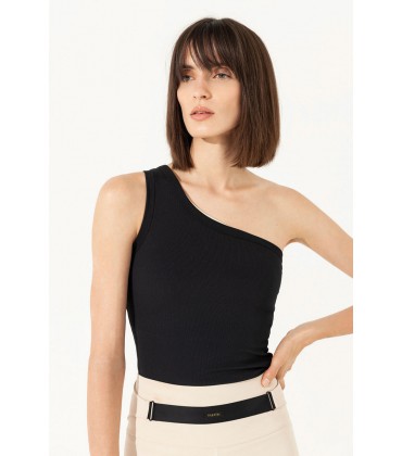 REMY Ribbed One-shoulder Top