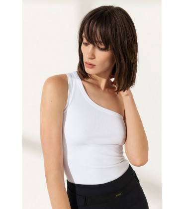 REMY Ribbed One-Shoulder Top